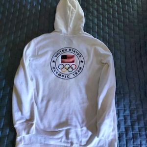 RARE!  Ralph Lauren 2012 Team USA Olympics White Woman's XL Full Zip Long Hoodie